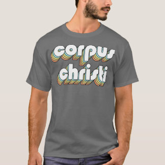 Camiseta Tipografía del arcoiris retro de Corpus Christi