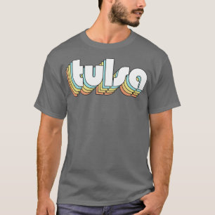 Camiseta Tipografía del arcoiris retro Tulsa Estilo 2