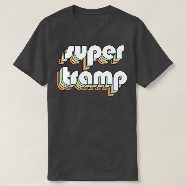 Camiseta Tipografía del arcoiris super retro estilo desvane (Diseño del anverso)