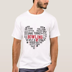 Camiseta Tipografía del arte de la palabra Bowling