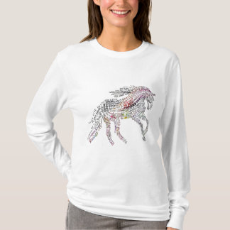 Camiseta Tipografía del caballo del arco iris