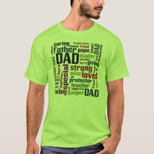 Camiseta Tipografía del día de padre del texto de la nube