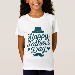 Camiseta "Tipografía del Día del Padre Feliz - Mustache de