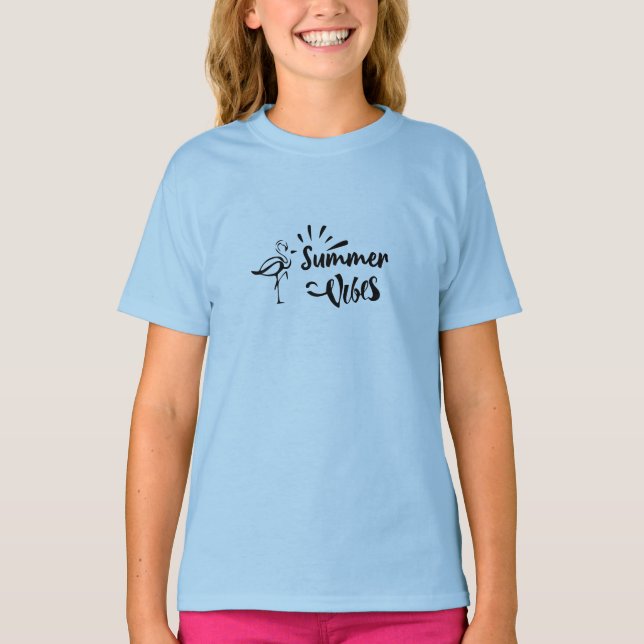 Camiseta Tipografía del flamingo de verano (Anverso)