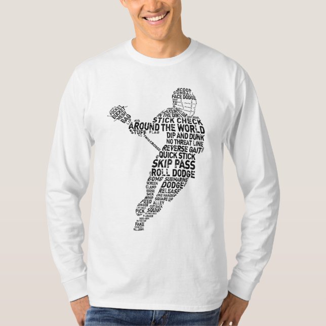 Camiseta Tipografía del jugador de Lacrosse (Anverso)