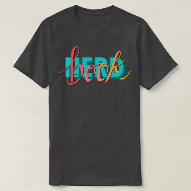 Camiseta Tipografía del nerd del libro (Diseño del anverso)