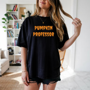 Camiseta Tipografía del profesor naranja de calabaza