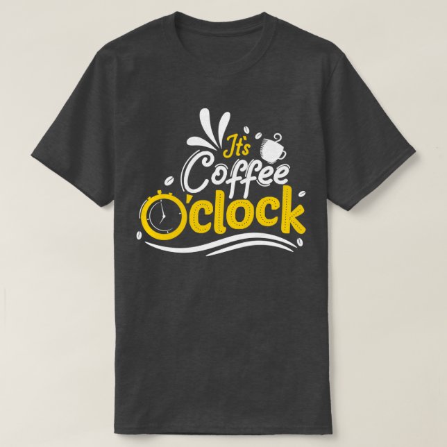 Camiseta Tipografía del reloj del café Itx27s (Diseño del anverso)