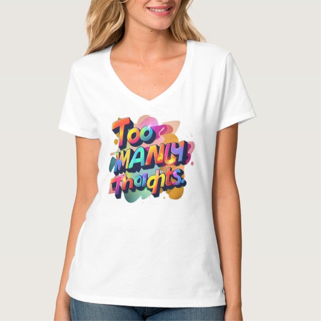 Camiseta Tipografía - Demasiadas ideas de diseño (Anverso)