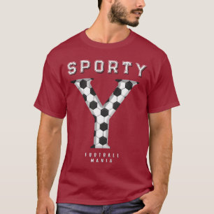 Camiseta Tipografía deportiva inicial de la textura del bal