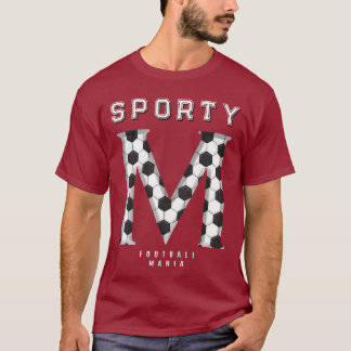 Camiseta Tipografía deportiva inicial de la textura del bal