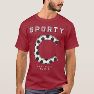 Camiseta Tipografía deportiva inicial de la textura del bal