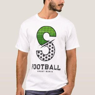 Camiseta Tipografía deportiva inicial de la textura del bal