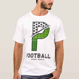 Camiseta Tipografía deportiva inicial de la textura del bal