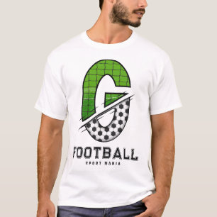 Camiseta Tipografía deportiva inicial de la textura del bal