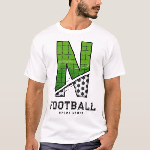 Camiseta Tipografía deportiva inicial de la textura del bal