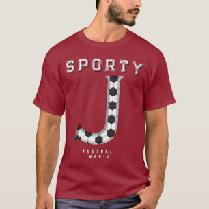 Camiseta Tipografía deportiva inicial de la textura del bal