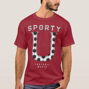 Camiseta Tipografía deportiva inicial de la textura del bal
