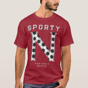 Camiseta Tipografía deportiva inicial de la textura del bal