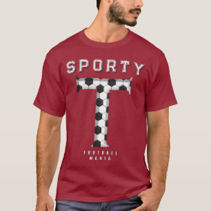 Camiseta Tipografía deportiva inicial de la textura del bal
