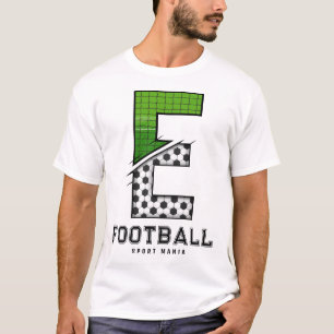Camiseta Tipografía deportiva inicial de la textura del bal