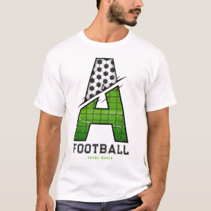 Camiseta Tipografía deportiva inicial de textura de balón d