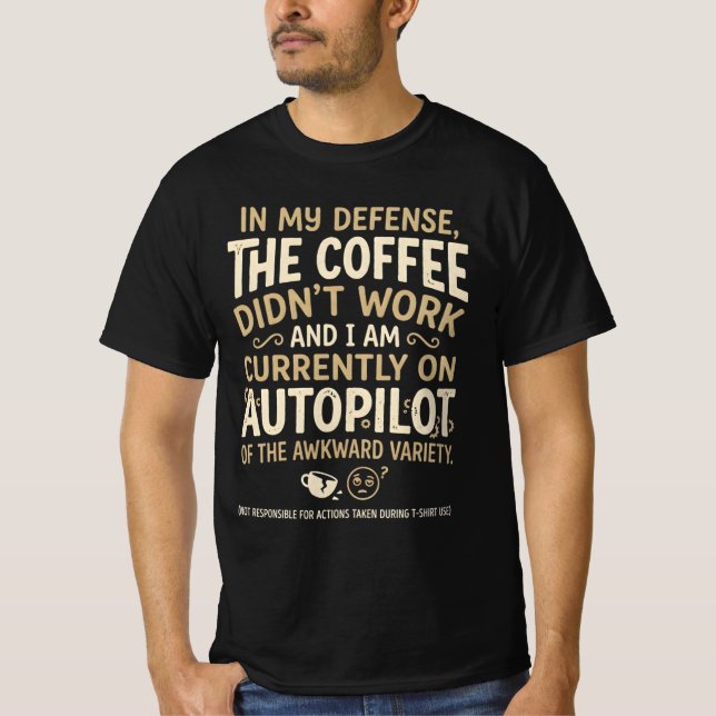 Camiseta Tipografía Divertida de Café (Anverso)