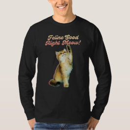Camiseta Tipografía divertida de gatos con gatitos jugueton