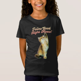 Camiseta Tipografía divertida de gatos con gatitos jugueton