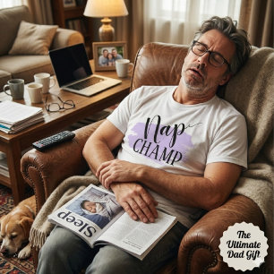 Camiseta Tipografía divertida del campeón de la siesta rega