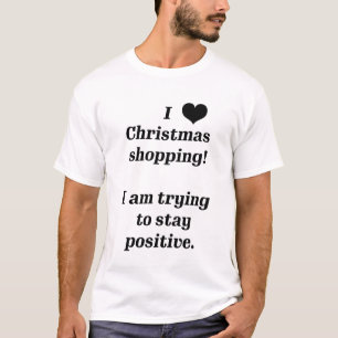 Camiseta Tipografía divertida me encanta ir de compras a Na