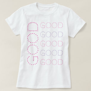 Camiseta Tipografía Dotada De BUENA Moda Rosa Y Lavanda