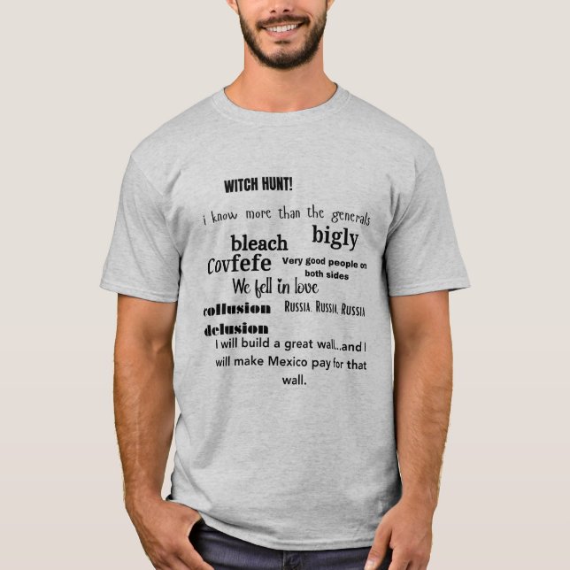 Camiseta Tipografía en nube de Trump Word (Anverso)