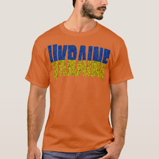 Camiseta Tipografía en Ucrania de girasoles amarillos azule