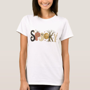 Camiseta Tipografía espeluznante de Halloween Gato negro Ca