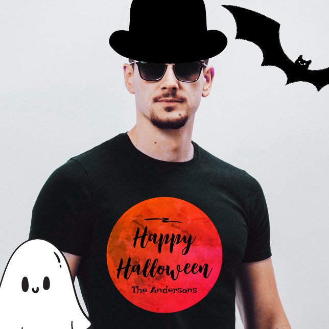Camiseta Tipografía espeluznante de la luna llena Naranja n (Subido por el creador)