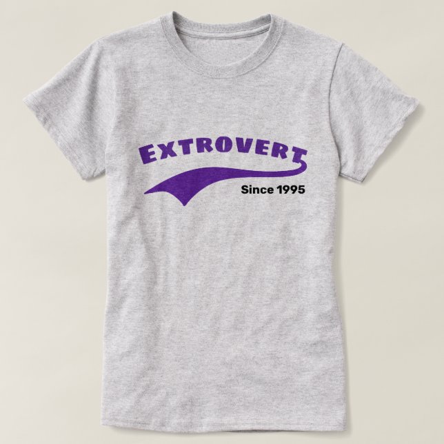 Camiseta Tipografía extravertida púrpura Fecha Personalizad (Diseño del anverso)