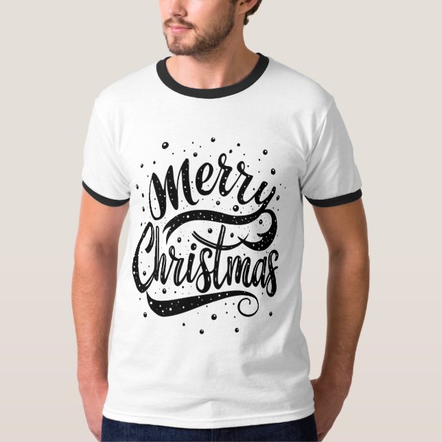 Camiseta Tipografía Feliz Navidad (Anverso)
