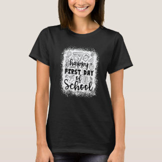 Camiseta Tipografía Feliz Primer Día de Escuela Profesor de