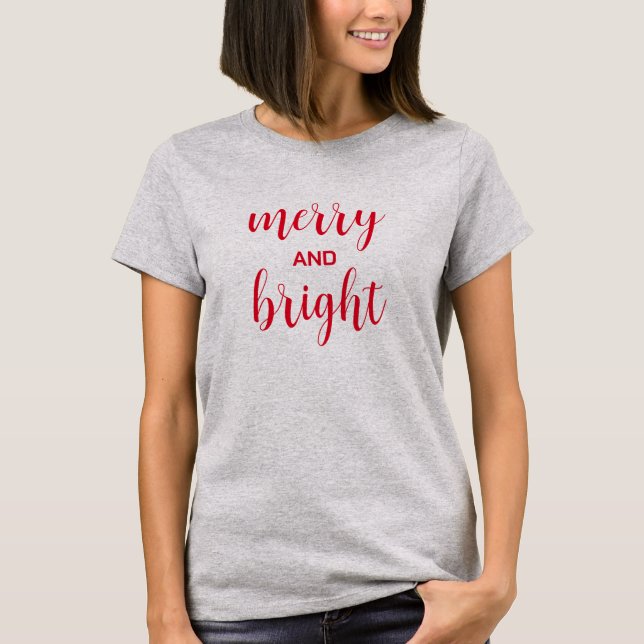Camiseta Tipografía Feliz Y Brillante (Anverso)