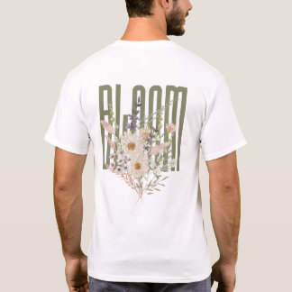 Camiseta Tipografía floral de sangre Cottagecore estética