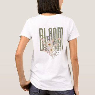Camiseta Tipografía floral de sangre Cottagecore estética