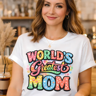 Camiseta Tipografía floral retro de la mejor mamá del mundo