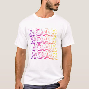 Camiseta Tipografía Gradiente Vibrante ROAR Moderna Unisex 