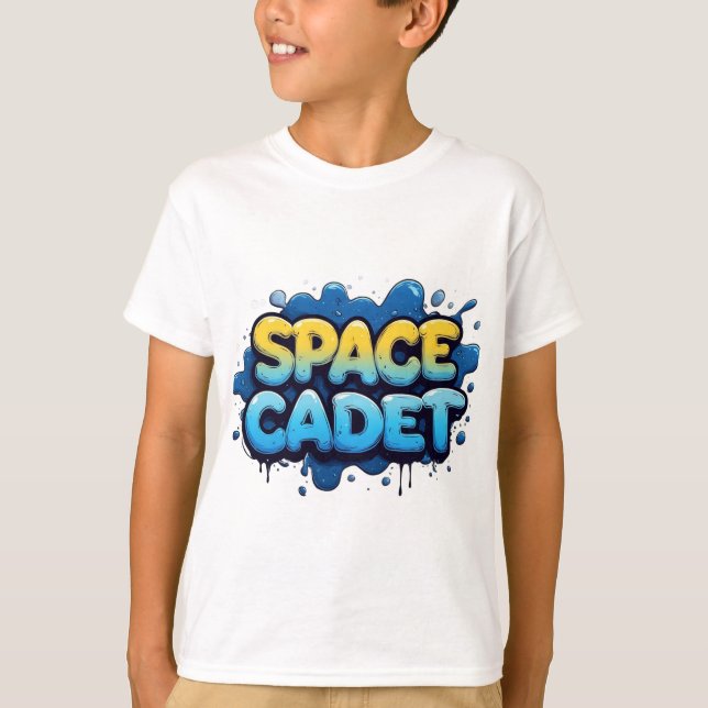 Camiseta Tipografía Graffiti de Cadete Espacial (Anverso)