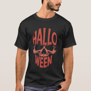 Camiseta Tipografía Gráfica de Cráneo de Halloween Espeluzn