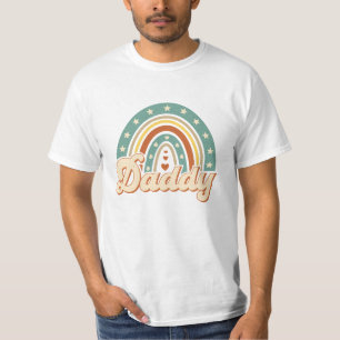 Camiseta Tipografía groovly audaz boho arco iris pastel Dad