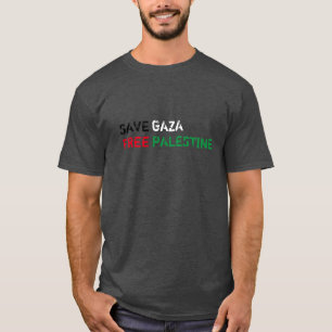 Camiseta Tipografía grunge Salvemos Gaza Free Palestine