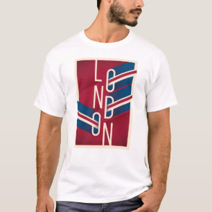 Camiseta Tipografía ilustrada retra de Londres, Inglaterra