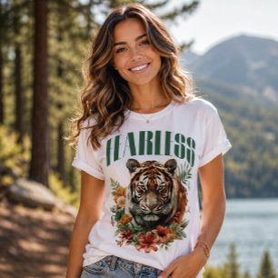 Camiseta Tipografía Intrépida Floral Tigre